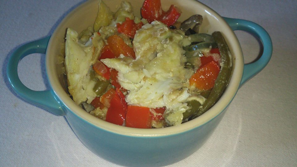 Fiskgratäng med ingefära och kokosmjölk.