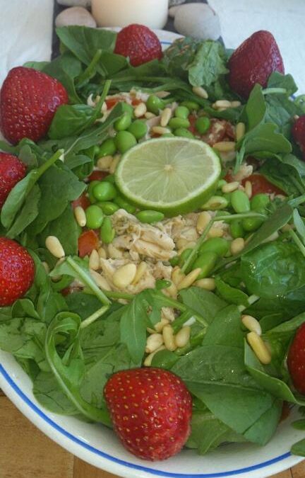 kycklingsallad med grönabönor.